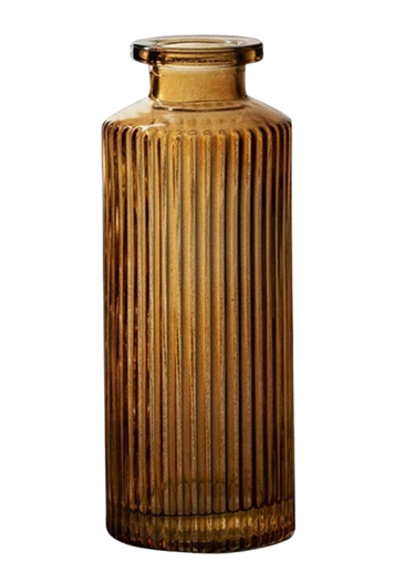 Add a warm, whimsical accent to your home with the Glass Bug Vase in Amber Ribbed Design from Satchville. Crafted from rich, golden-amber hand-blown glass, its playful insect silhouette and tactile ribbed texture beautifully catch and diffuse light. Perfectly sized for a single bloom, a few wild sprigs, or a delicate grass, this petite vase elevates even the simplest stems into a charming botanical display. An artful treasure for windowsills, desks, or shelf vignettes—and a delightful gift for lovers of nature-inspired design.